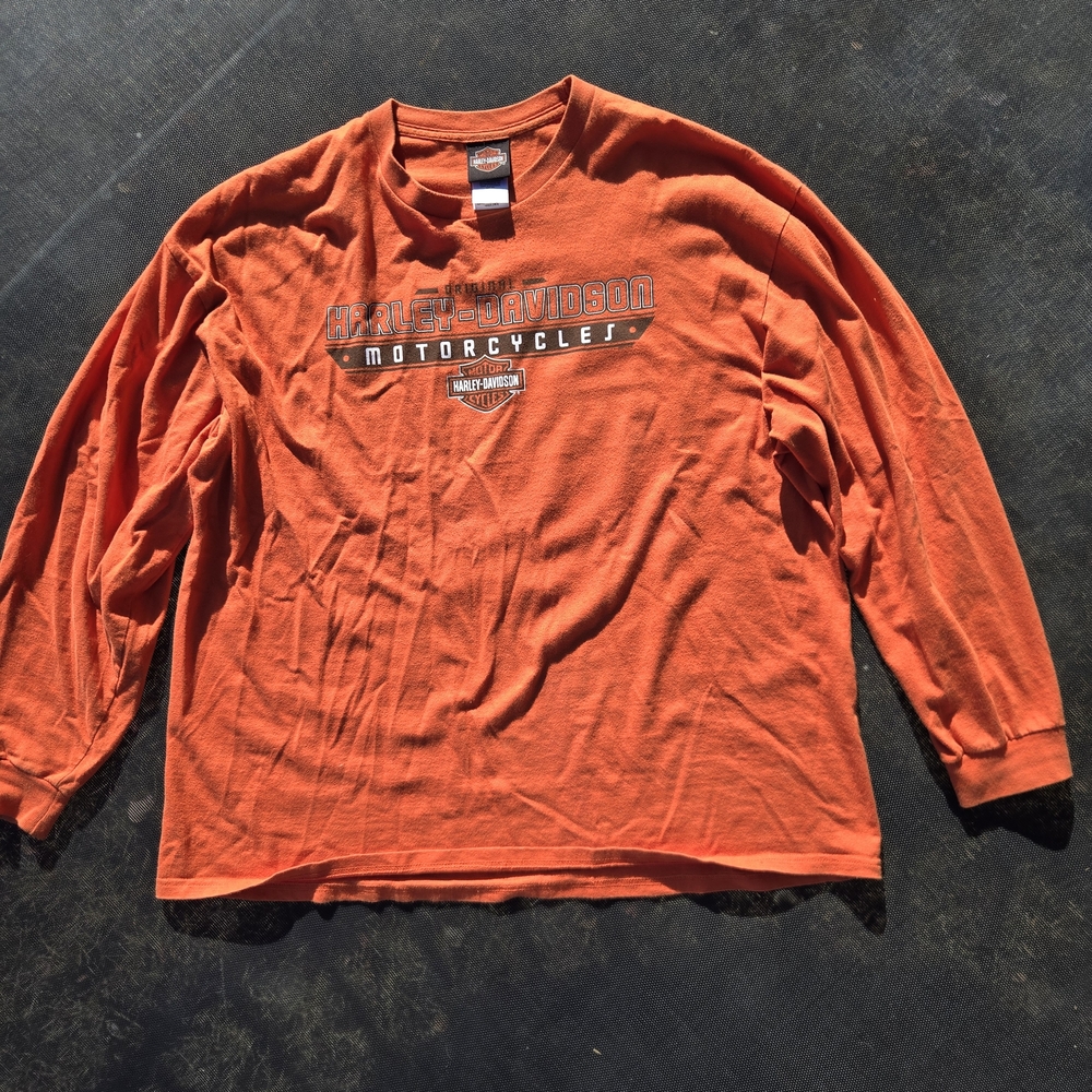 Harley-Davidson Men's Bold Orange Long Sleeve Tee